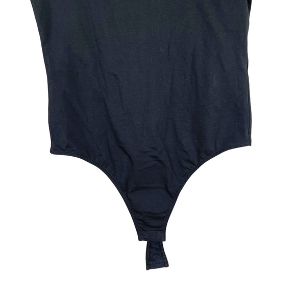 New Everlane The Short-Sleeve Crew Neck Bodysuit Black Thong Size Small - Picture 7 of 14